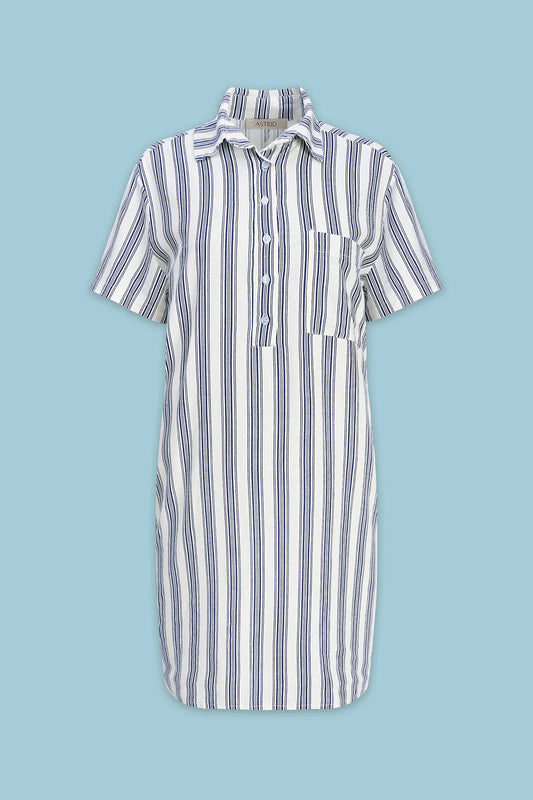 Women's Woven Dress - Navy Stripe
