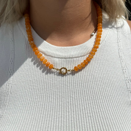 Sailor Clasp Glass Beaded Necklace