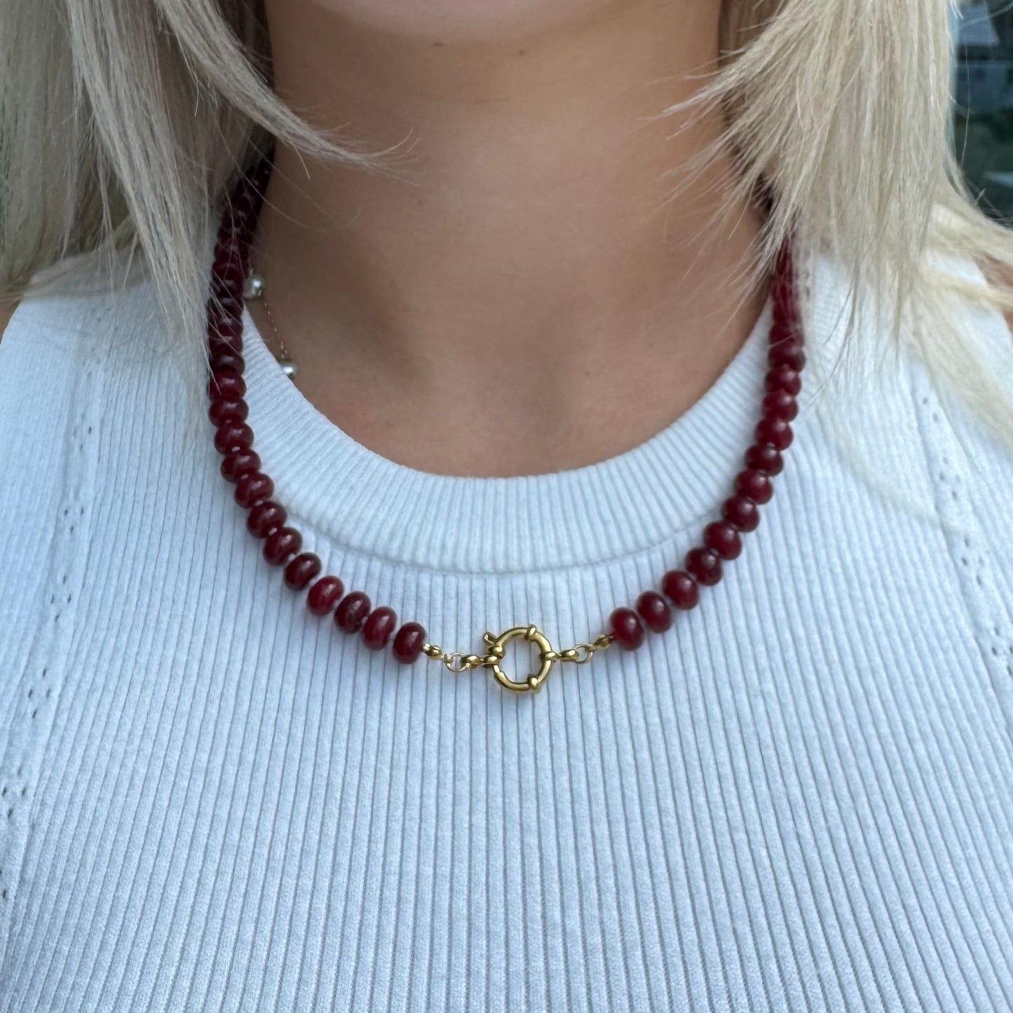 Sailor Clasp Glass Beaded Necklace