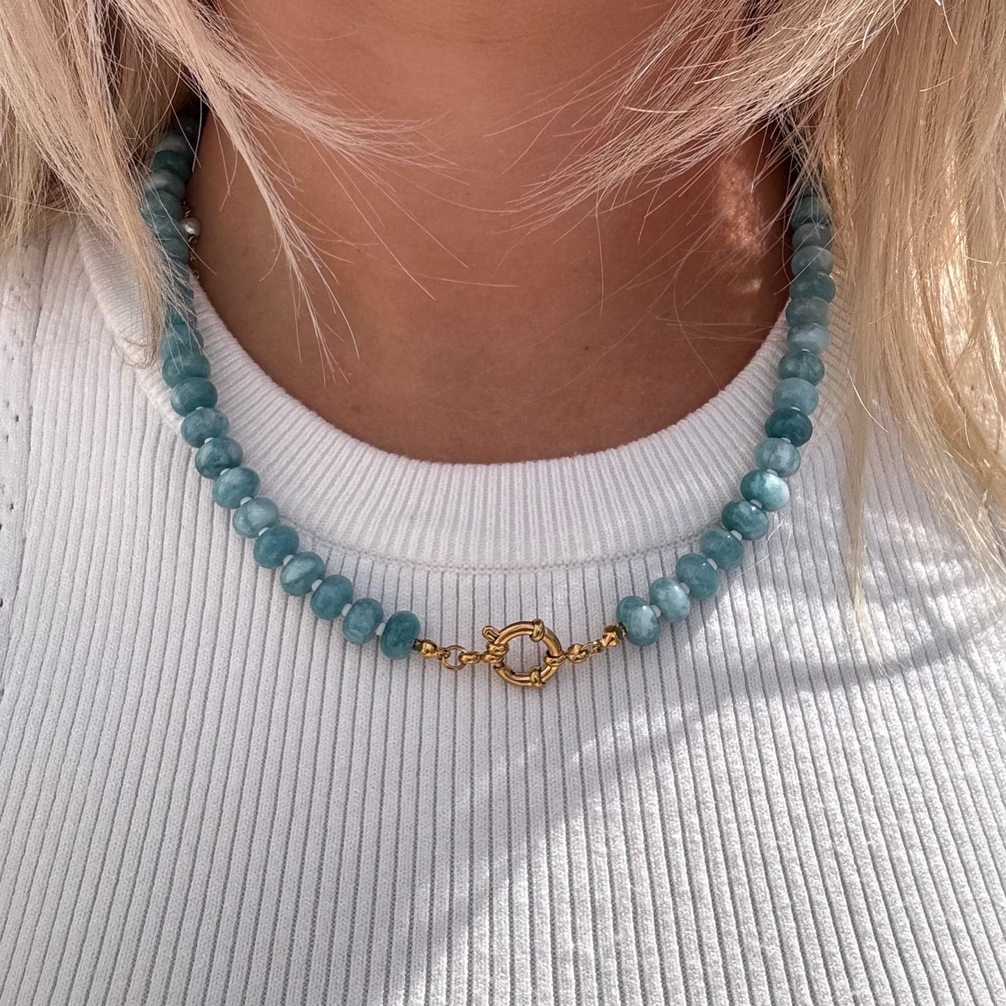 Sailor Clasp Glass Beaded Necklace