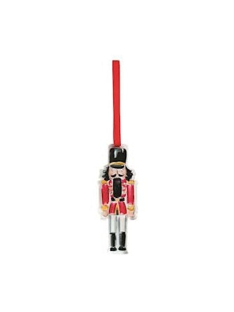 Acrylic Nutcracker Ornament - Red