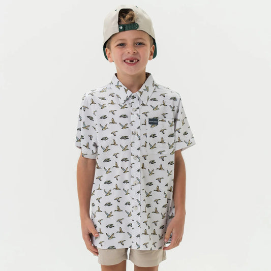 Youth Performance Button Up - Flying Mallards