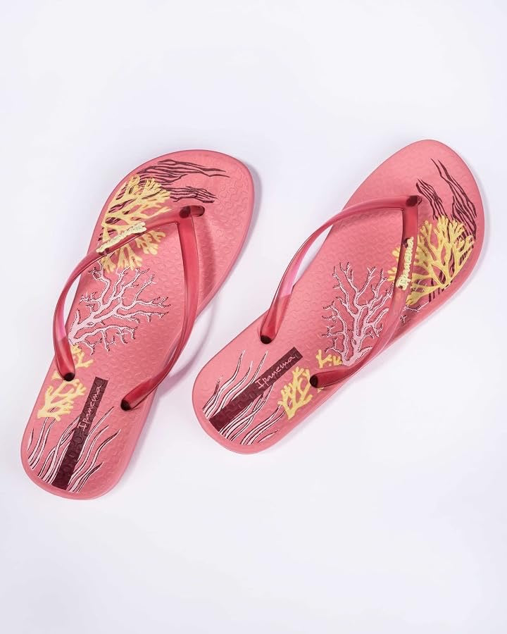 Ana Glossy Kids Flip Flops - Pink Beige