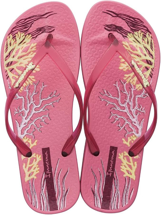 Ana Glossy Kids Flip Flops - Pink Beige
