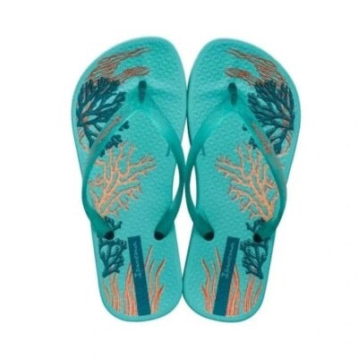 Ana Glossy Kids Flip Flops - Blue Orange