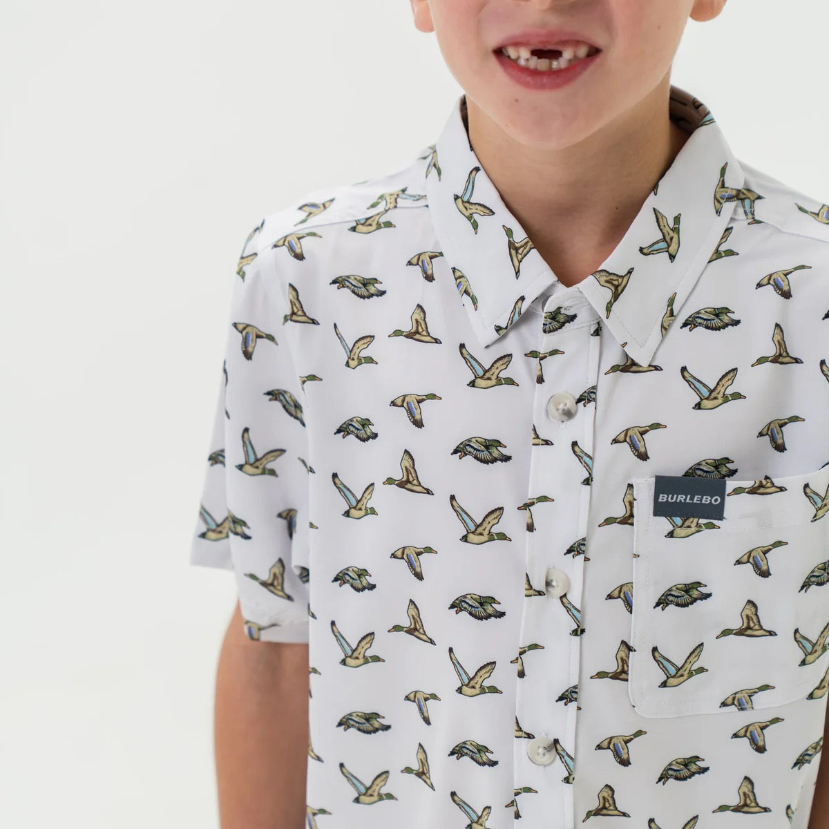 Youth Performance Button Up - Flying Mallards