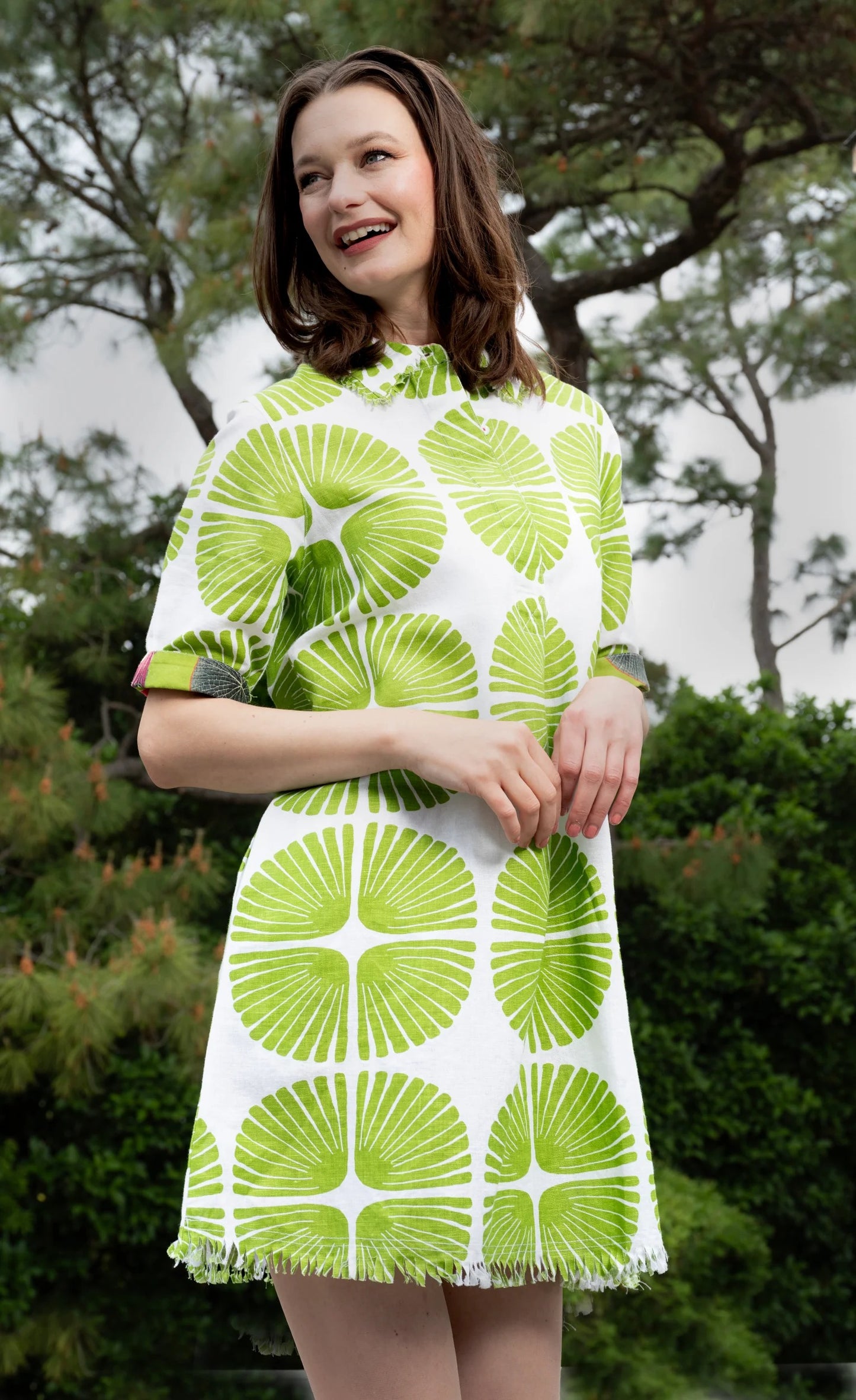 Chatham Dress - Palm Leaf Print