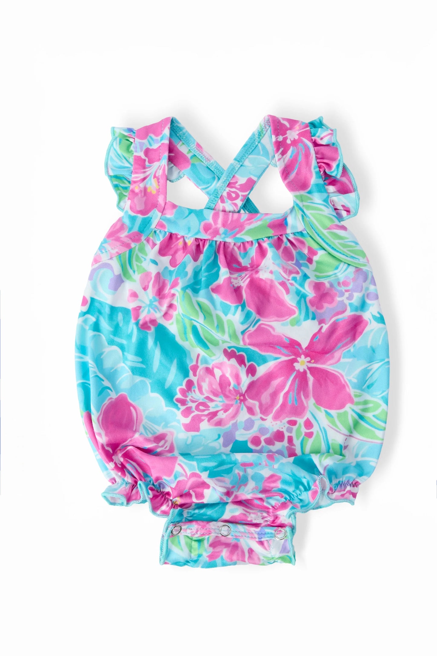 Tropical Punch Ruffle Back Romper