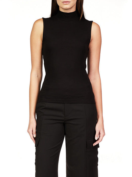 Essential Sleeveless Mock Neck