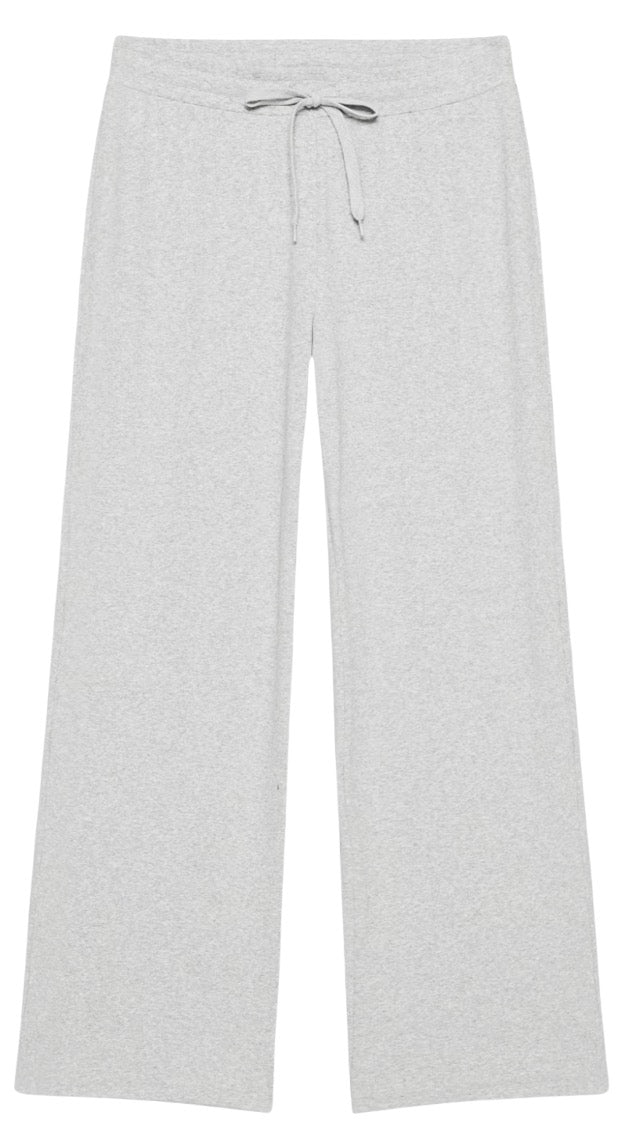 Ribbed Wide Leg Pants - Heather Grey