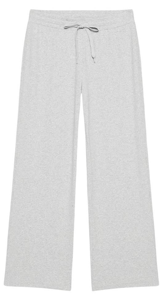 Ribbed Wide Leg Pants - Heather Grey