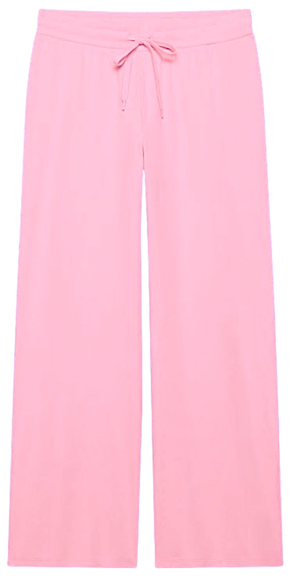 Ribbed Wide Leg Pants - Chalk Pink