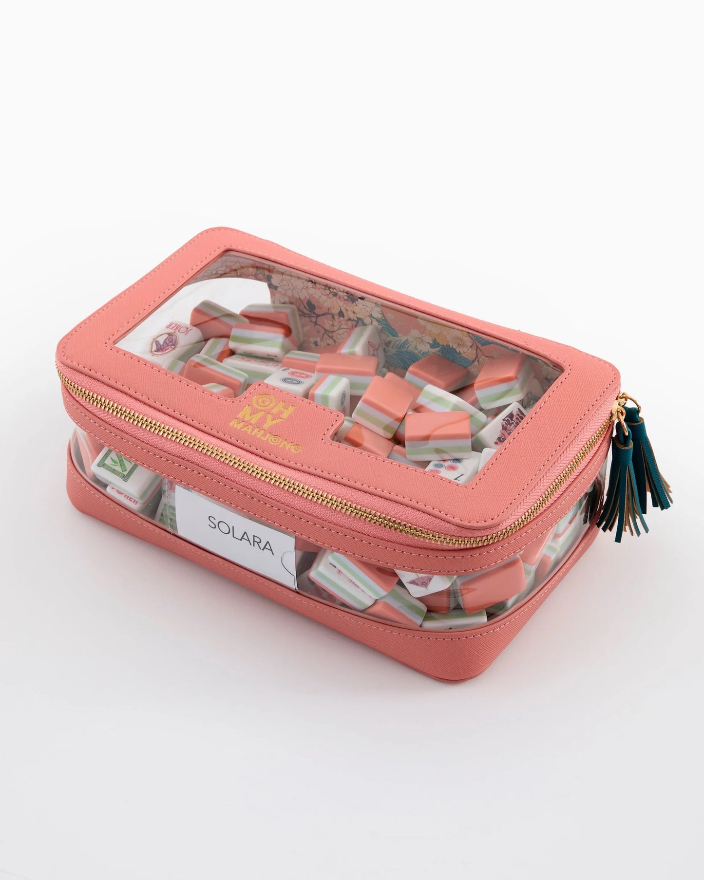 Oh My Mahjong Tile Storage Bag - Coral
