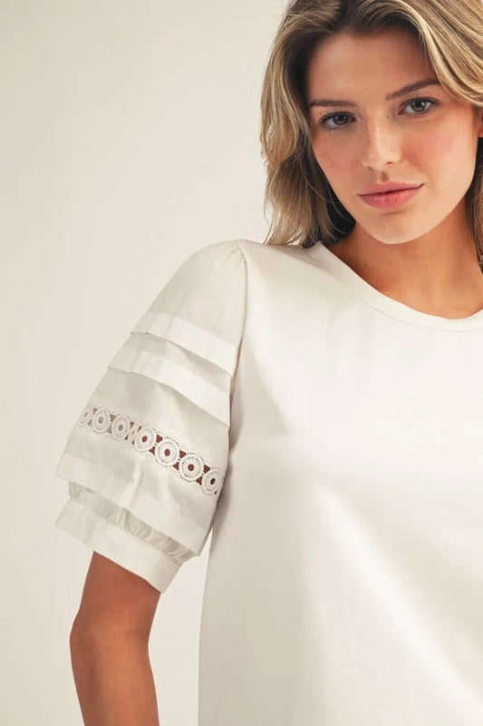 Lace Puff Sleeve Top