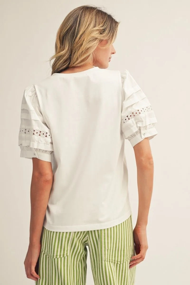 Lace Puff Sleeve Top