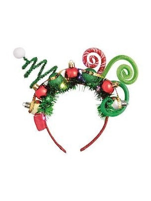 Light Up Christmas Headband - Red