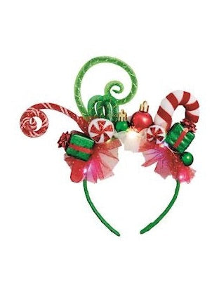 Light Up Christmas Headband - Green