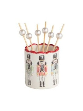 Nutcracker Toothpick Caddy Set