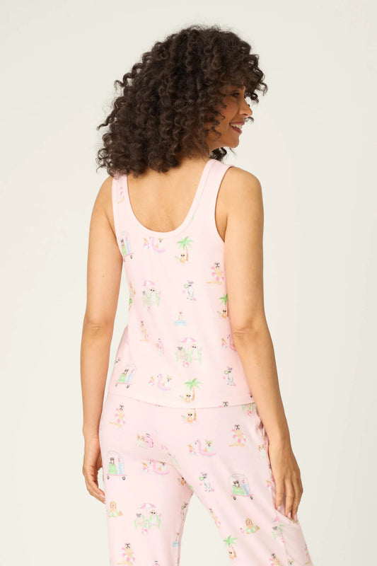 Pupcation Palms Sunnies & Sunshine Tank Top