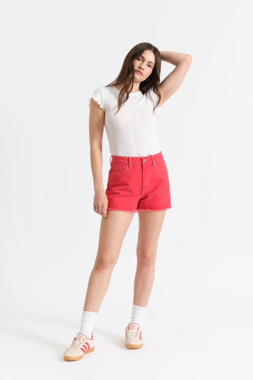 Troublemaker High Rise Short - Chili Pepper Chili