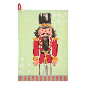 Nutcracker Stripe Hem Towel - Red