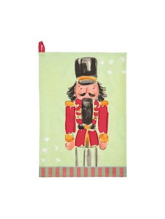 Nutcracker Stripe Hem Towel - Red