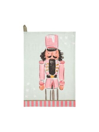 Nutcracker Stripe Hem Towel - Pink