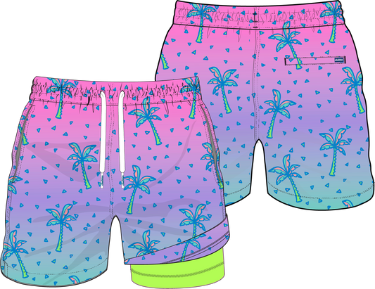 The Tropic Pops Classic Lined Swim Trunks 5.5"