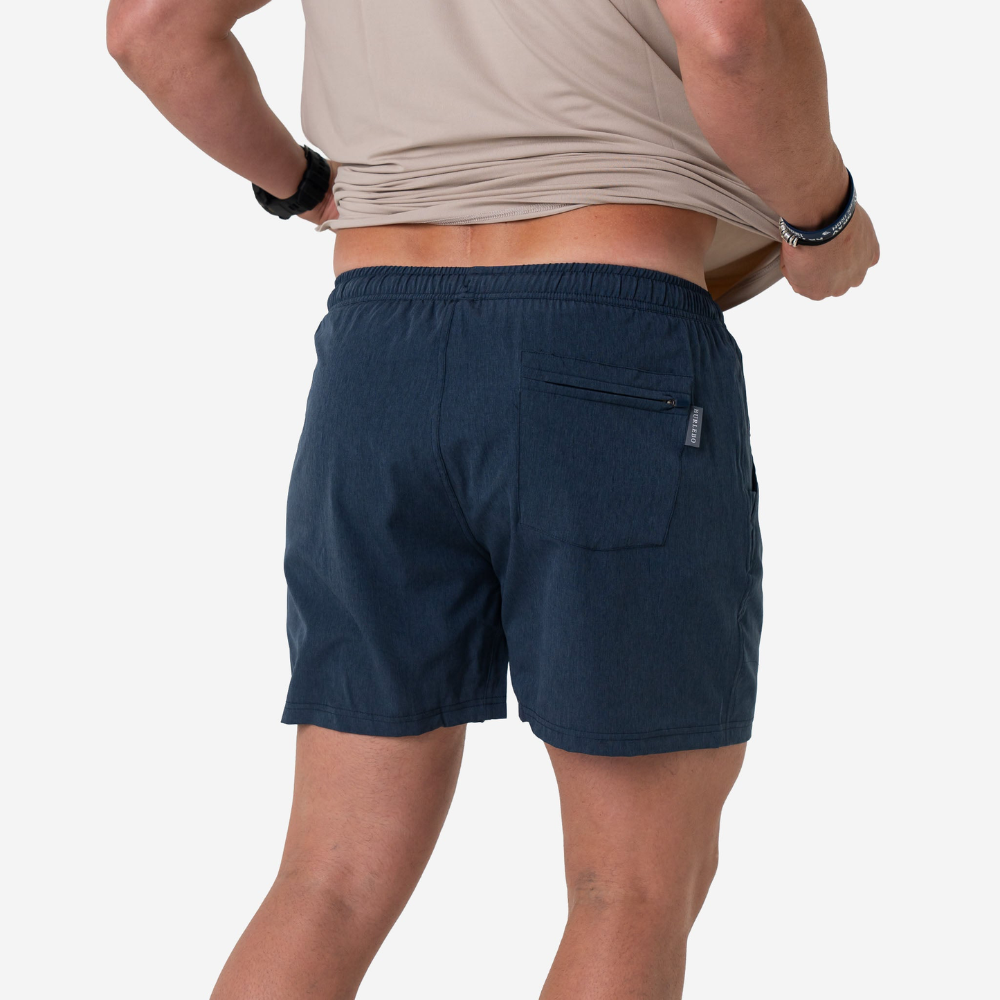 Athletic Short 5" - Heather Navy / American Flag Liner