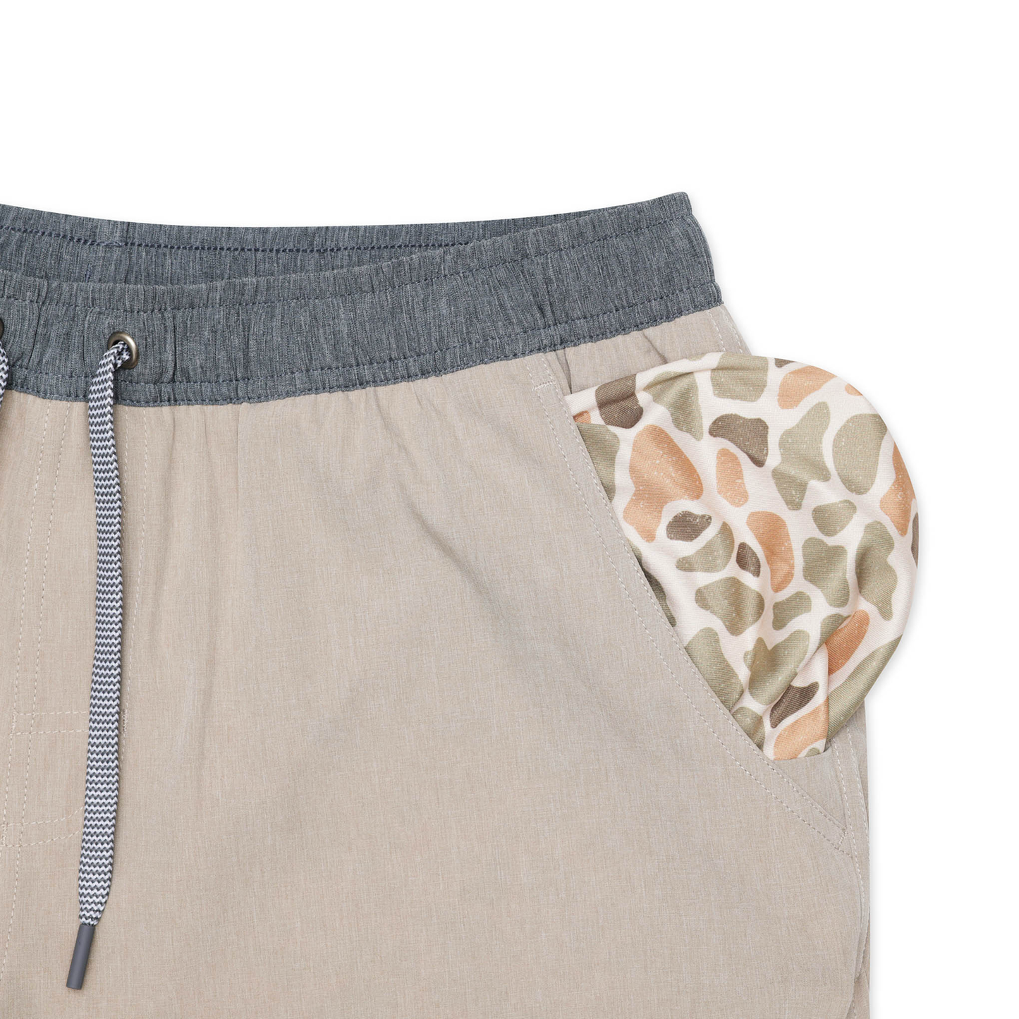 Athletic Short 5" - Heather Khaki / Camo Liner
