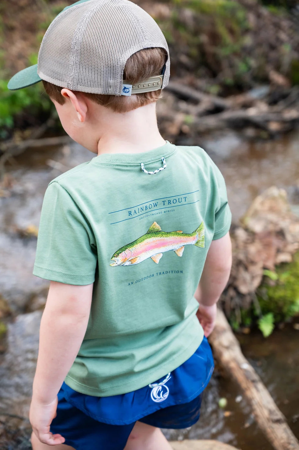 Kids Trucker Cap - Camping Green
