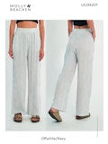 White and Navy Pinstripe Pants