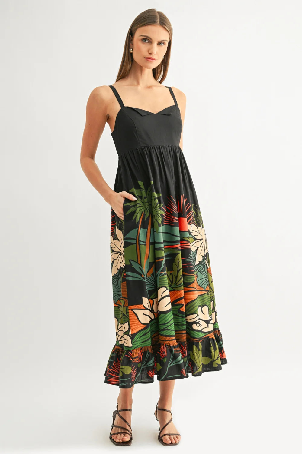 Ruffled Babydoll Maxi Dress