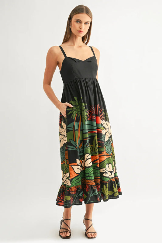 Ruffled Babydoll Maxi Dress