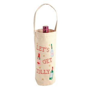 Let's Get Jolly Wine Bag - Beige