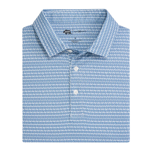 On The Half Shell Printed Performance Polo - Ensign Blue
