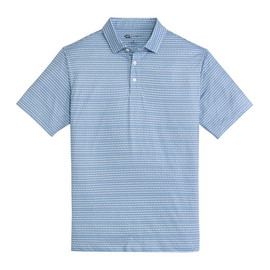 On The Half Shell Printed Performance Polo - Ensign Blue