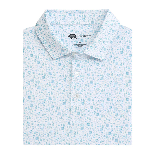 19th Hole Printed Performance Polo - Breeze