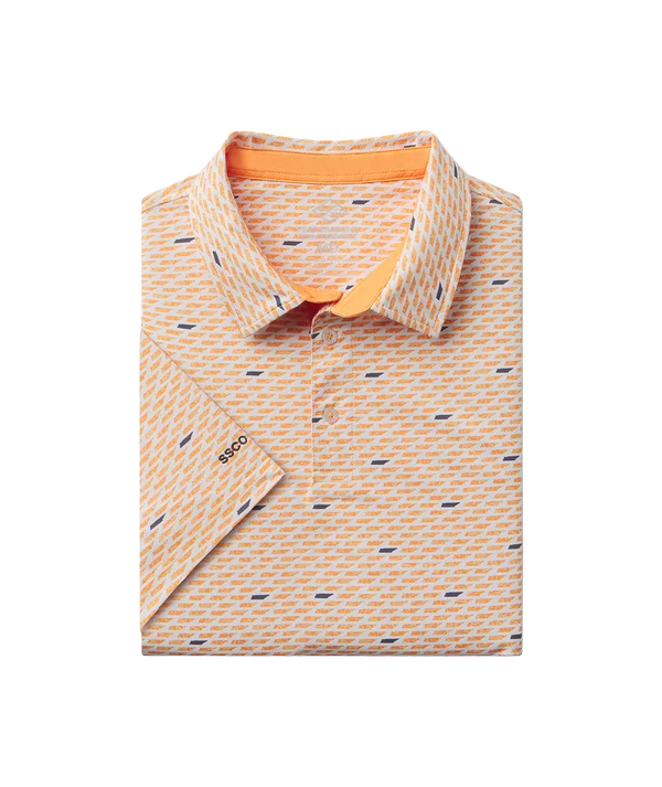 Kickoff Camo Motion Tech Polo SS - Orange Out Camo