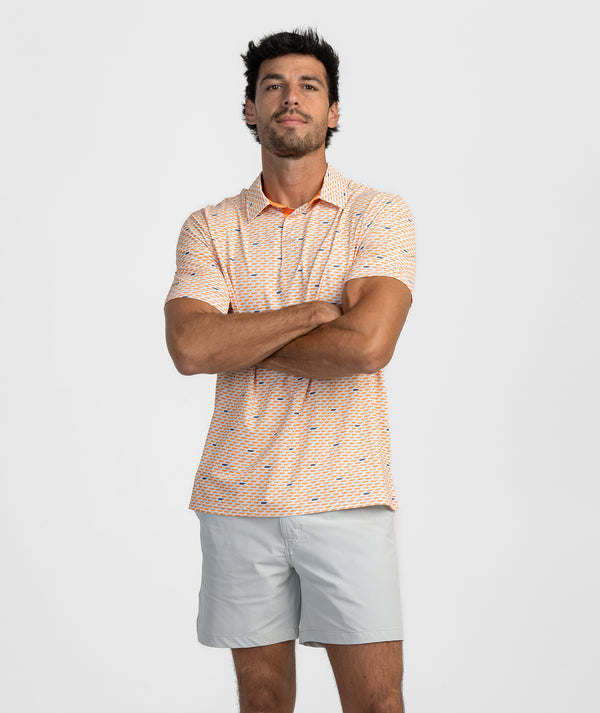 Kickoff Camo Motion Tech Polo SS - Orange Out Camo