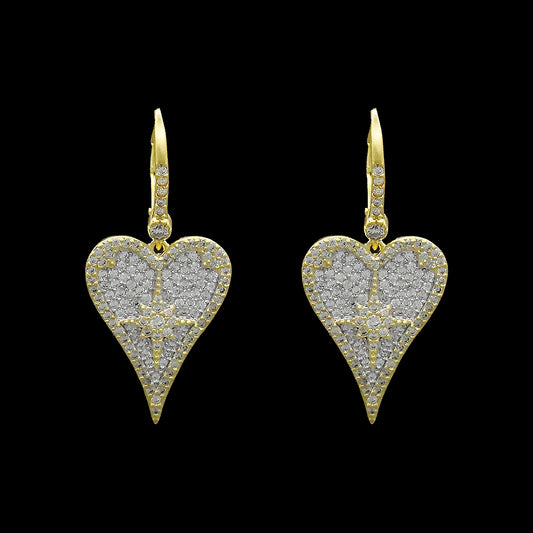 Pave Heart Earrings