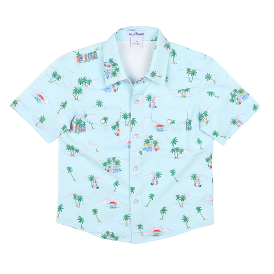 Coastal Getaway Pearl Snap Short Sleeve Shirt