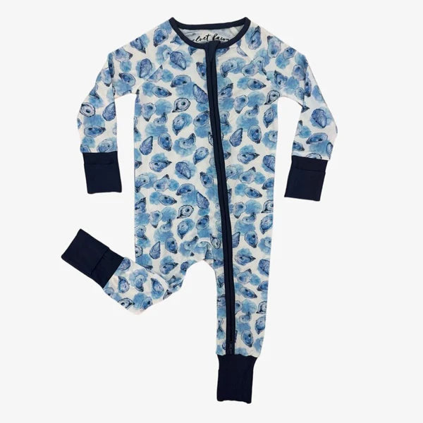 Bamboo Zipper Pajamas - Blue Lagoon Oysters