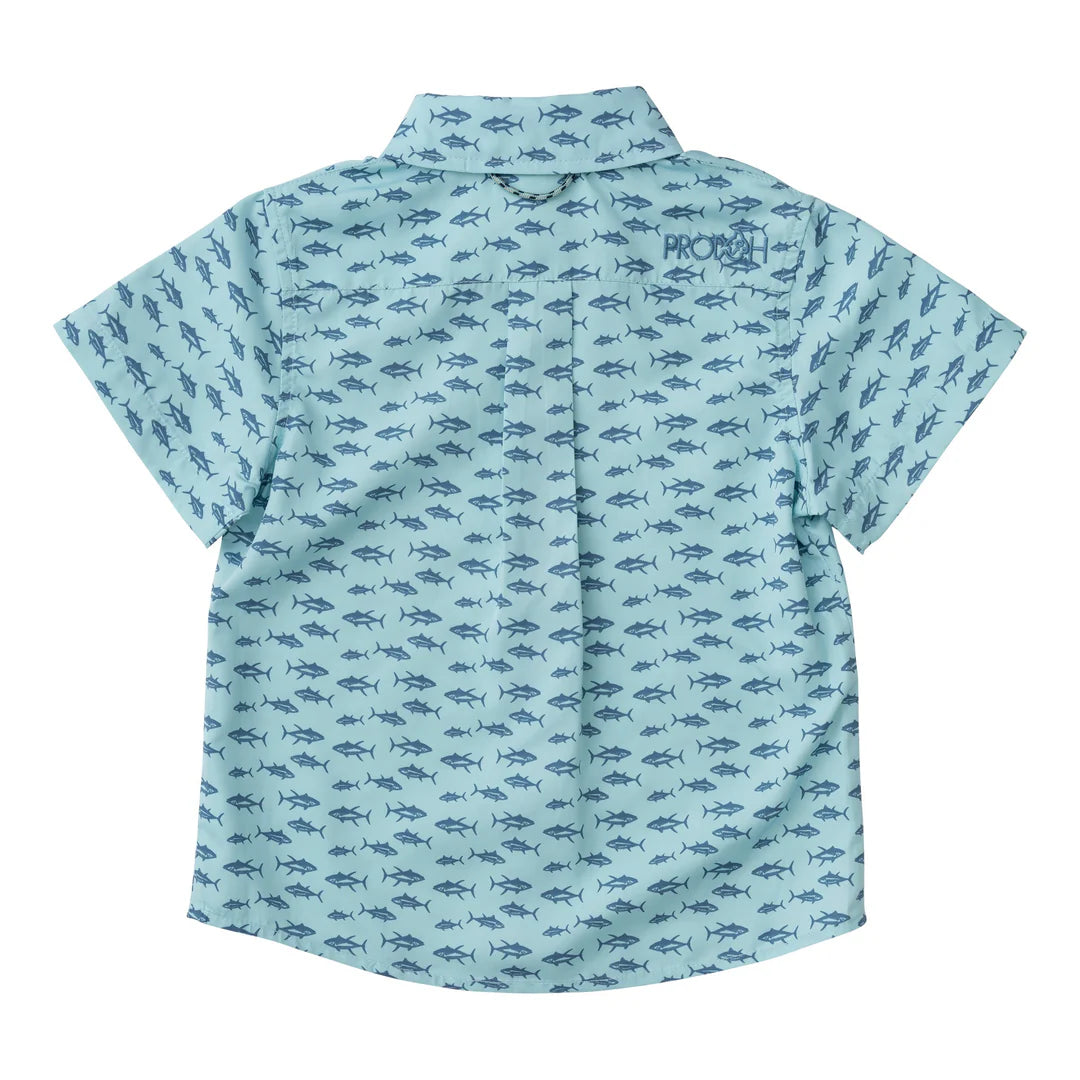 Short Sleeve Fishing Shirt in Tuna Allover Print
