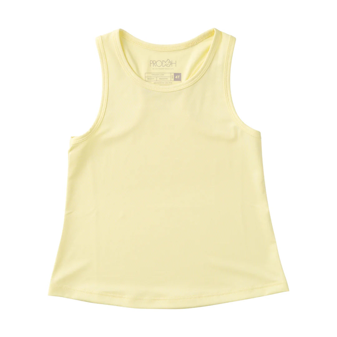 Girls Active Racerback Tank Top - Solid Yellow Pear