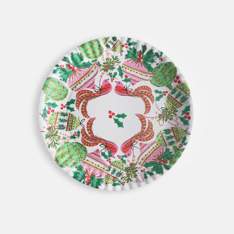 Bird Ornaments Paper Platter 16"