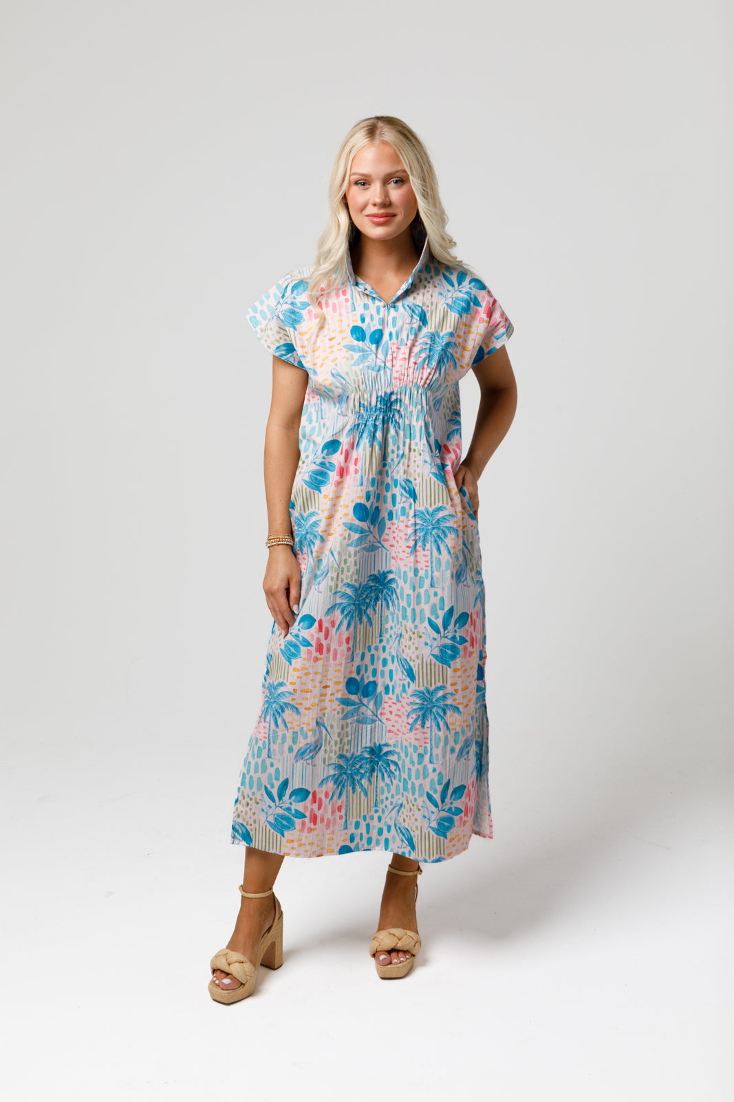 June Caftan Dress - Keywest Toile