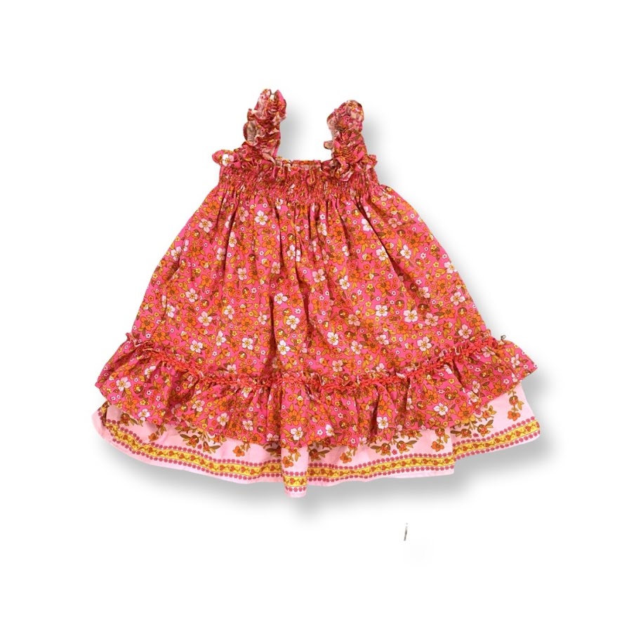 Pink Daffodil Dress with Ruffle Bloomers