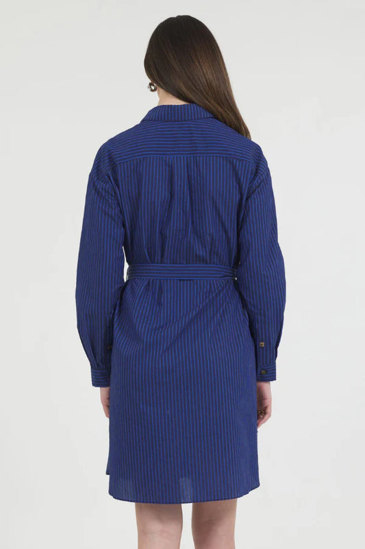 Stripe Button Down Shirt Dress