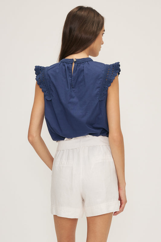 Spencer White Linen Shorts